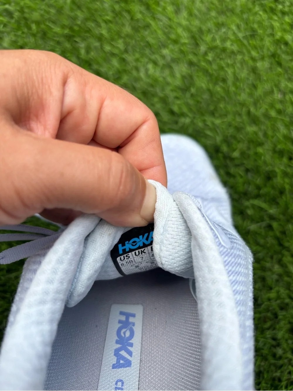 Hoka One One White Cushioned Running Shoes